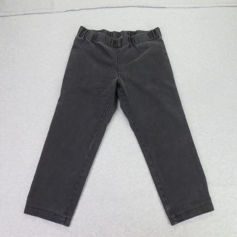 Soft Surroundings Jeans Womens Large Petite Black Gray Pull On Denim Style Pants